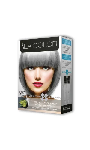 2 Tüp Krem Saç Boyası Seti Füme Gri No:0.01