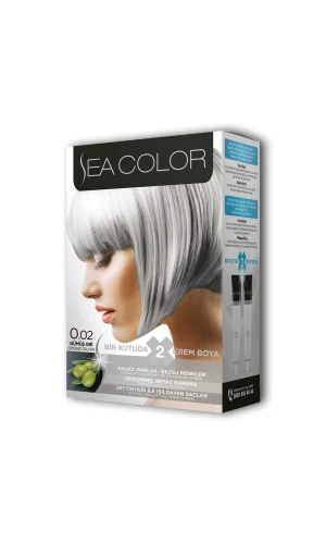2 Tüp Krem Saç Boyası Seti Gümüş Gri No:0.02