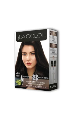 2 Tüp Krem Saç Boyası Seti Kahve No:4.0