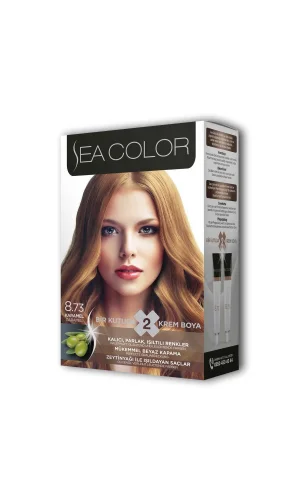 2 Tüp Krem Saç Boyası Seti Karamel No:8.73