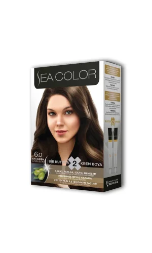 2 Tüp Krem Saç Boyası Seti Koyu Kumral No:6.0