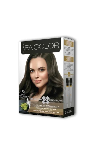 2 Tüp Krem Saç Boyası Seti Küllü Koyu Kumral No:6.1