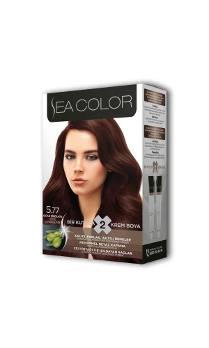 2 Tüp Krem Saç Boyası Seti Sıcak Çikolata No:5.77
