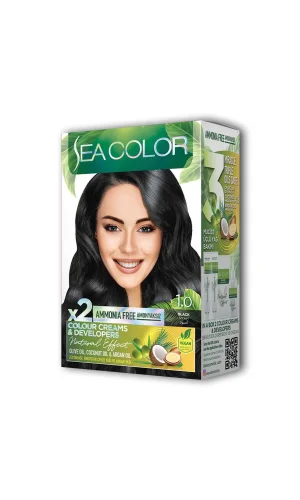 2 Tüp Krem Saç Boyası Seti Siyah No:1.0