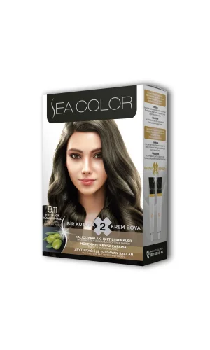 2 Tüp Krem Saç Boyası Seti Yoğun Açık Küllü Kumral No:8.11