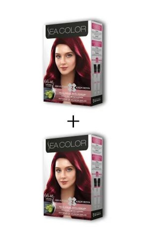 2X2 Tüp Krem Saç Boyası Seti Ateş Kızılı No:66.46