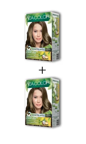 2X2 Tüp Krem Saç Boyası Seti Fındık Kabuğu No:7.3