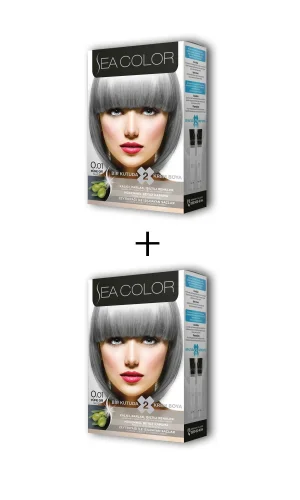 2X2 Tüp Krem Saç Boyası Seti Füme Gri No:0.01