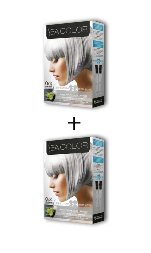 2X2 Tüp Krem Saç Boyası Seti Gümüş Gri No:0.02