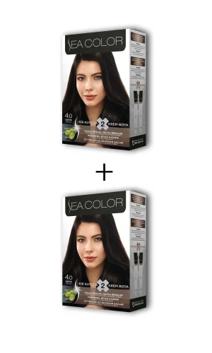 2X2 Tüp Krem Saç Boyası Seti Kahve No:4.0