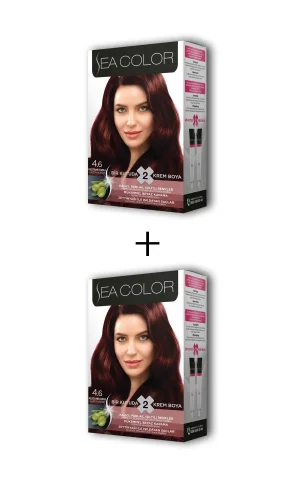 2X2 Tüp Krem Saç Boyası Seti Kestane Kızılı No:4.6
