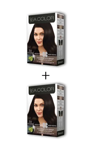 2X2 Tüp Krem Saç Boyası Seti Koyu Kahve No:3.0
