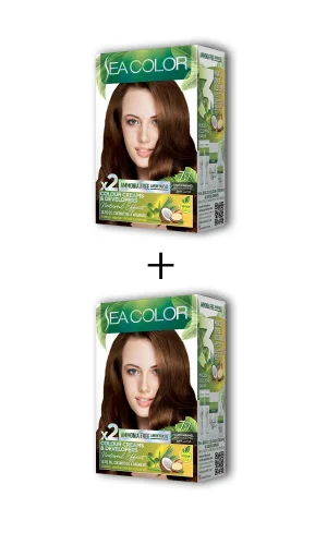 2X2 Tüp Krem Saç Boyası Seti Koyu Karamel No:7.7