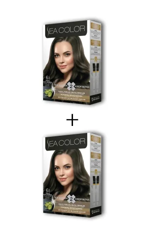 2X2 Tüp Krem Saç Boyası Seti Küllü Koyu Kumral No:6.1
