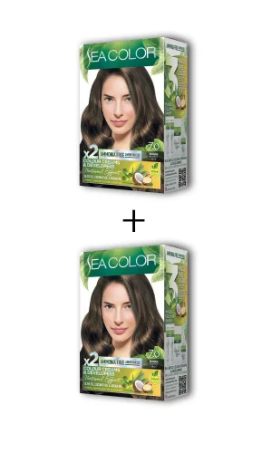 2X2 Tüp Krem Saç Boyası Seti Kumral No:7.0