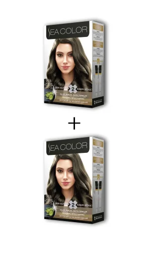 2X2 Tüp Krem Saç Boyası Seti Yoğun Açık Küllü Kumral No:8.11