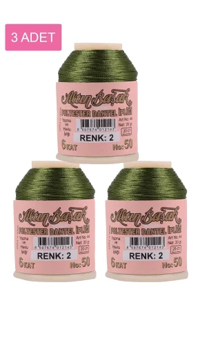 3 Adet Altınbaşak Oya ve Dantel İpi 20 gr - Royaleks - No: 002