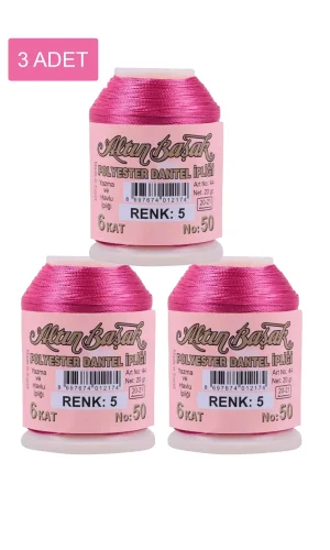 3 Adet Altınbaşak Oya ve Dantel İpi 20 gr - Royaleks - No: 005