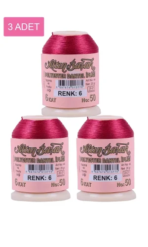 3 Adet Altınbaşak Oya ve Dantel İpi 20 gr - Royaleks - No: 006