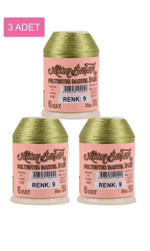 3 Adet Altınbaşak Oya ve Dantel İpi 20 gr - Royaleks - No: 009