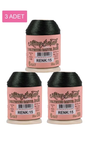 3 Adet Altınbaşak Oya ve Dantel İpi 20 gr - Royaleks - No: 015