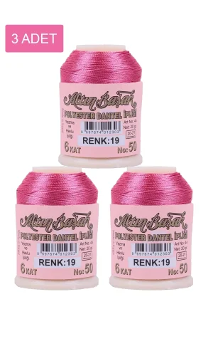 3 Adet Altınbaşak Oya ve Dantel İpi 20 gr - Royaleks - No: 019
