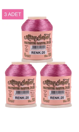 3 Adet Altınbaşak Oya ve Dantel İpi 20 gr - Royaleks - No: 020