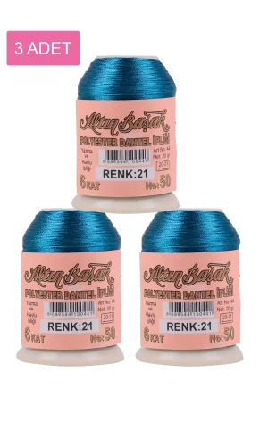 3 Adet Altınbaşak Oya ve Dantel İpi 20 gr - Royaleks - No: 021