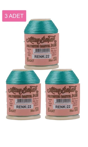 3 Adet Altınbaşak Oya ve Dantel İpi 20 gr - Royaleks - No: 022