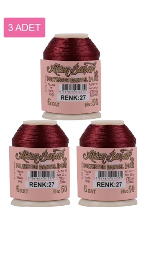 3 Adet Altınbaşak Oya ve Dantel İpi 20 gr - Royaleks - No: 027