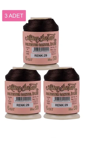 3 Adet Altınbaşak Oya ve Dantel İpi 20 gr - Royaleks - No: 029