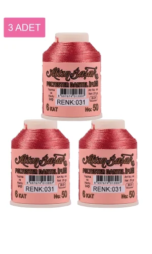 3 Adet Altınbaşak Oya ve Dantel İpi 20 gr - Royaleks - No: 031