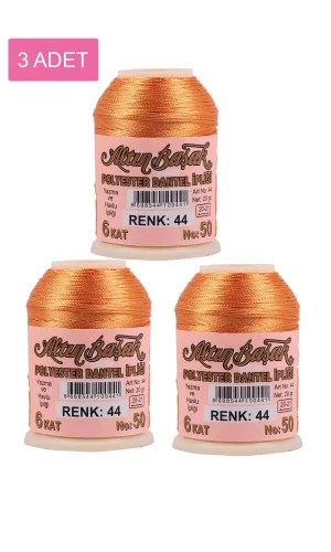 3 Adet Altınbaşak Oya ve Dantel İpi 20 gr - Royaleks - No: 044