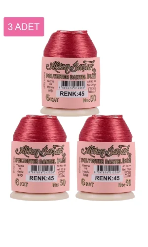 3 Adet Altınbaşak Oya ve Dantel İpi 20 gr - Royaleks - No: 045