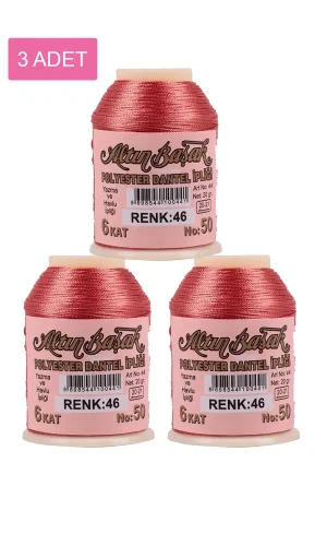 3 Adet Altınbaşak Oya ve Dantel İpi 20 gr - Royaleks - No: 046