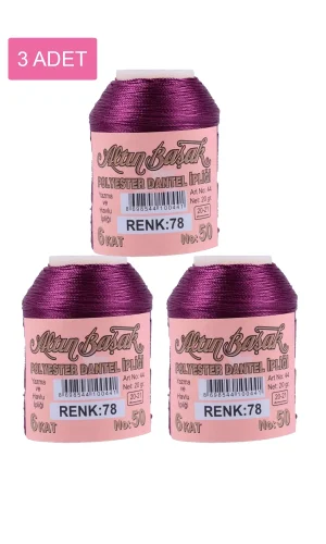 3 Adet Altınbaşak Oya ve Dantel İpi 20 gr - Royaleks - No: 078