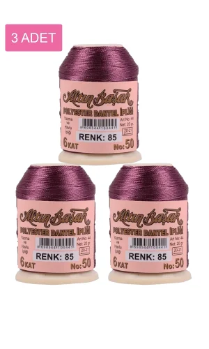 3 Adet Altınbaşak Oya ve Dantel İpi 20 gr - Royaleks - No: 085