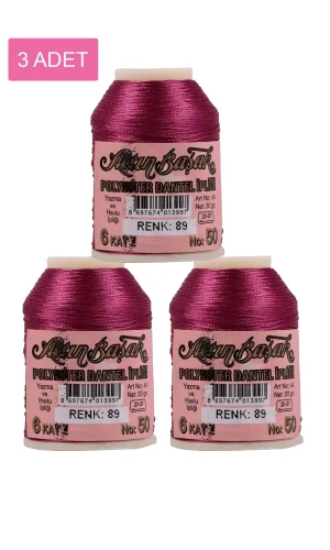 3 Adet Altınbaşak Oya ve Dantel İpi 20 gr - Royaleks - No: 089