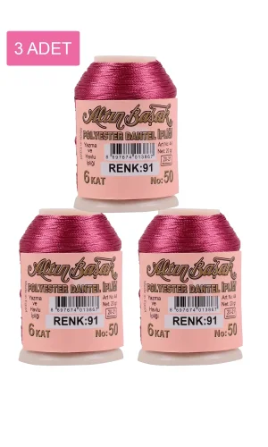 3 Adet Altınbaşak Oya ve Dantel İpi 20 gr - Royaleks - No: 091