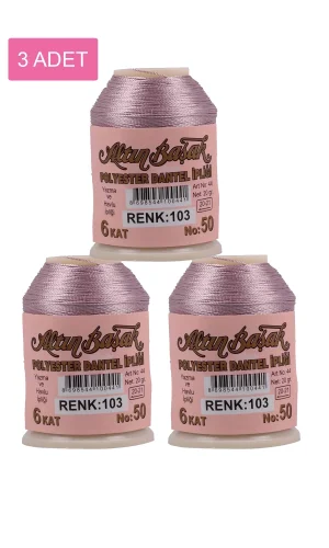 3 Adet Altınbaşak Oya ve Dantel İpi 20 gr - Royaleks - No: 103