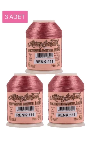 3 Adet Altınbaşak Oya ve Dantel İpi 20 gr - Royaleks - No: 111