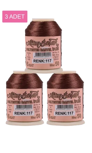 3 Adet Altınbaşak Oya ve Dantel İpi 20 gr - Royaleks - No: 117