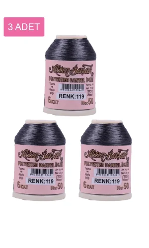 3 Adet Altınbaşak Oya ve Dantel İpi 20 gr - Royaleks - No: 119