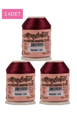 3 Adet Altınbaşak Oya ve Dantel İpi 20 gr - Royaleks - No: 122