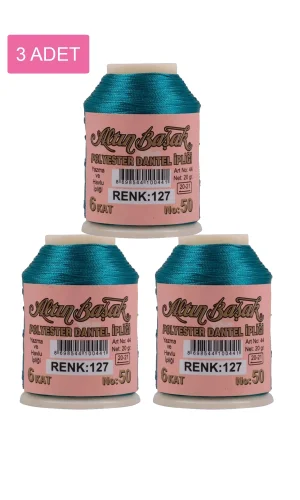 3 Adet Altınbaşak Oya ve Dantel İpi 20 gr - Royaleks - No: 127