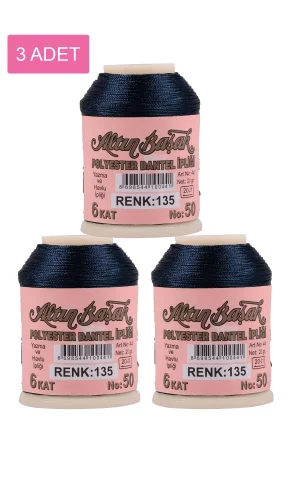 3 Adet Altınbaşak Oya ve Dantel İpi 20 gr - Royaleks - No: 135