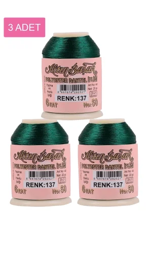 3 Adet Altınbaşak Oya ve Dantel İpi 20 gr - Royaleks - No: 137