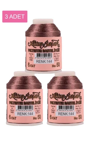 3 Adet Altınbaşak Oya ve Dantel İpi 20 gr - Royaleks - No: 144