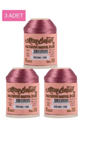 3 Adet Altınbaşak Oya ve Dantel İpi 20 gr - Royaleks - No: 186