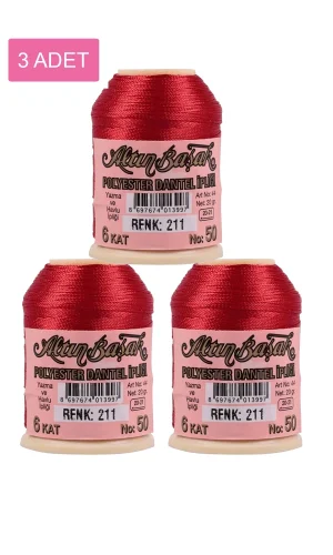 3 Adet Altınbaşak Oya ve Dantel İpi 20 gr - Royaleks - No: 211